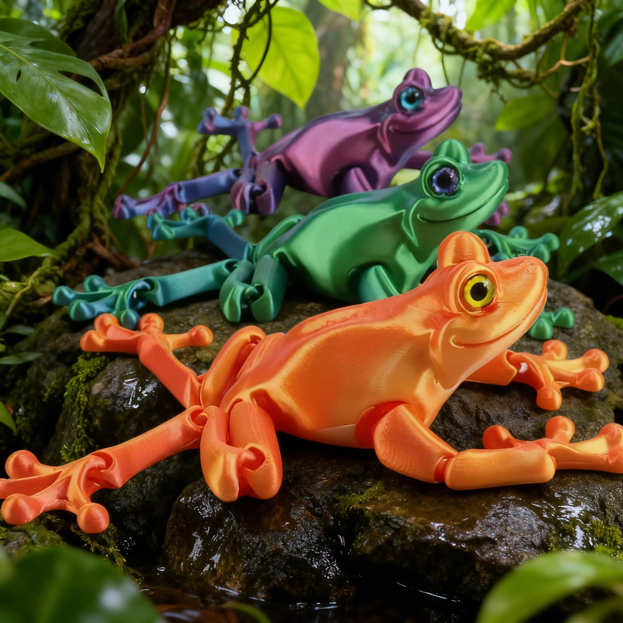 3D Printing Clay - 3D Printed Cute Frog Model Multi-joint