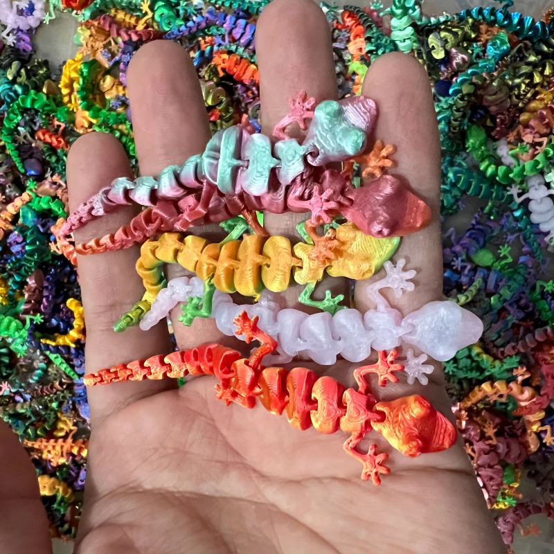 3D Printing Joint - 3D Printed Movable Joint Lizards, Colorful