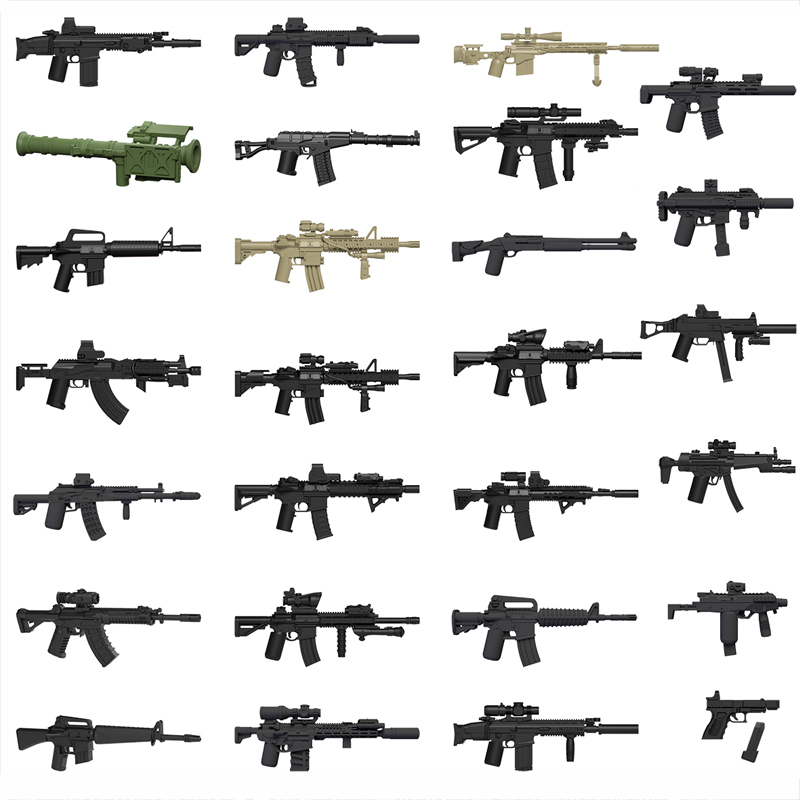 Military Soldiers Figures Gun  - 3D Printing Lego Bricks บทวิจารณ์และราคา