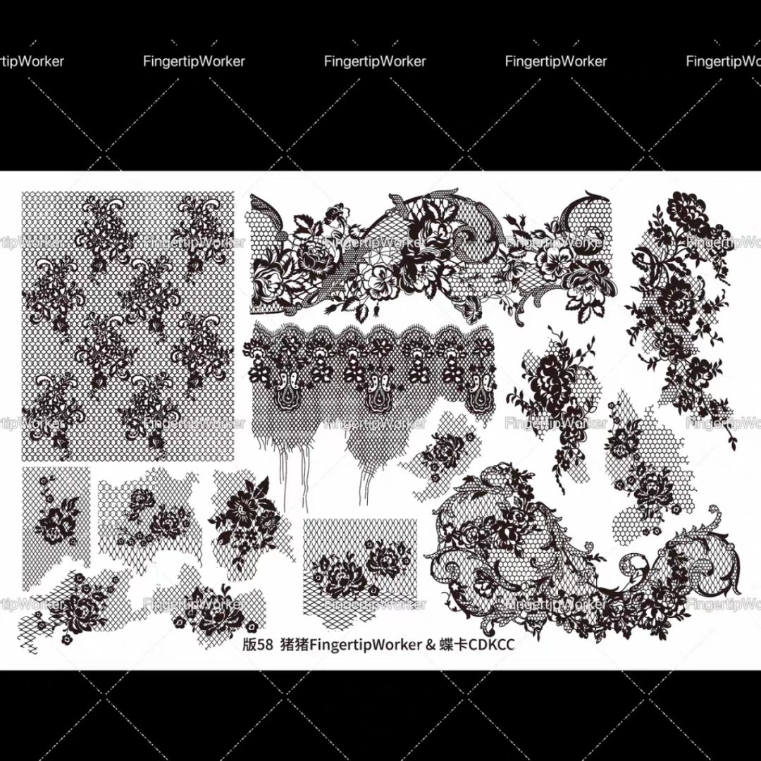 1PC Flowers Nail Stamping Plat - 3D Printing Templates Free บทวิจารณ์และราคา