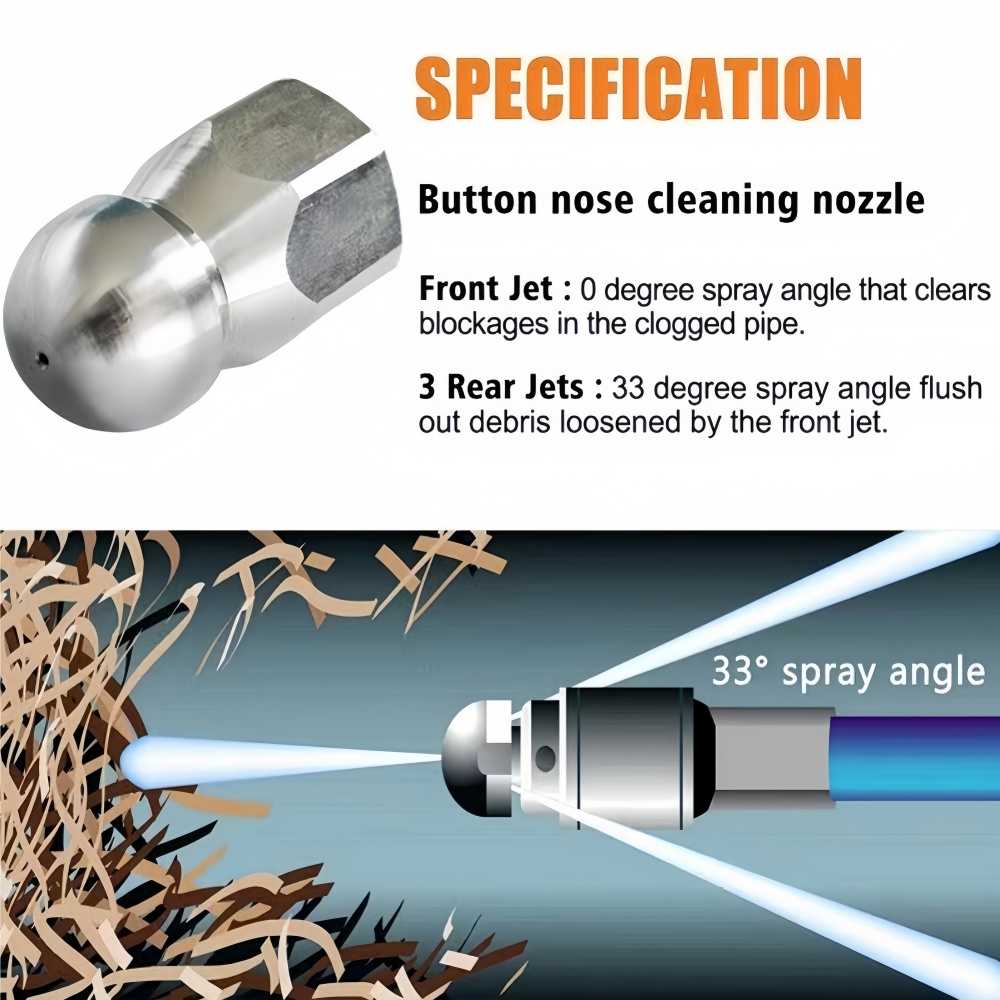 0.5~50m Sewer Cleaning Hose Hi - Nozzle Cleaning Kit บทวิจารณ์และราคา