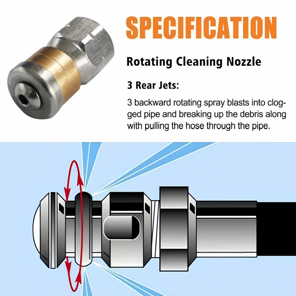 0.5~50m Sewer Cleaning Hose Hi - Nozzle Cleaning Kit บทวิจารณ์และราคา