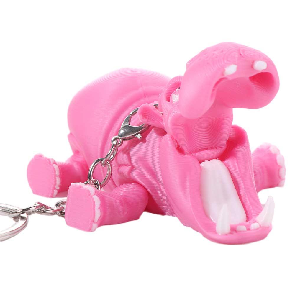 PLA Pink Hippopotamus Keychain - 3D Printing Joint บทวิจารณ์และราคา