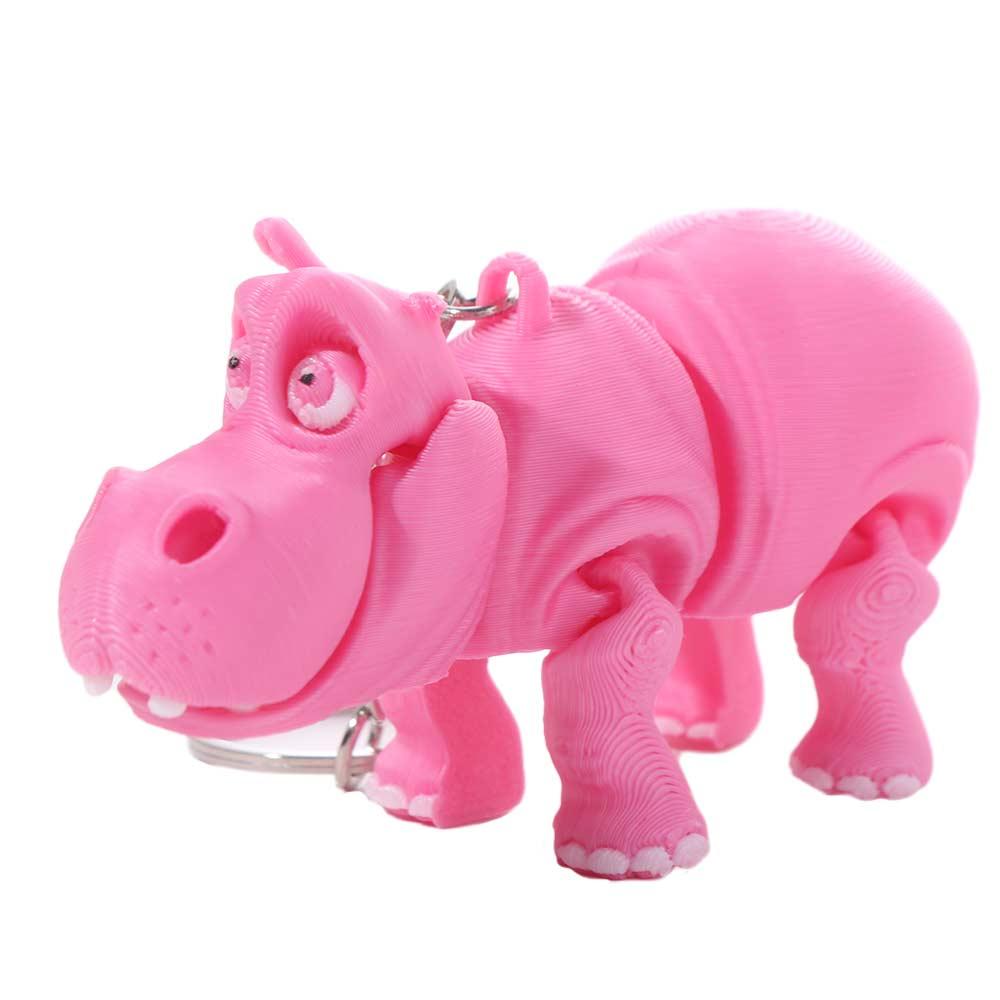 PLA Pink Hippopotamus Keychain - 3D Printing Joint บทวิจารณ์และราคา
