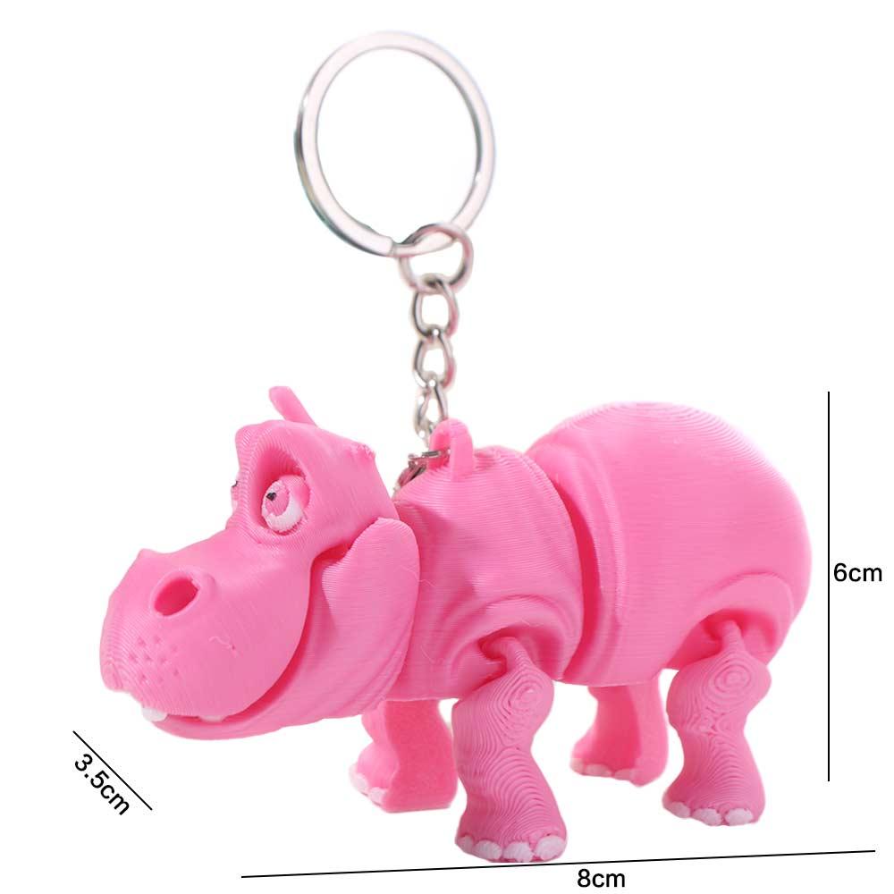PLA Pink Hippopotamus Keychain - 3D Printing Joint บทวิจารณ์และราคา